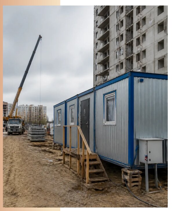Аренда строительных вагончиков для рабочих в Долгопрудном